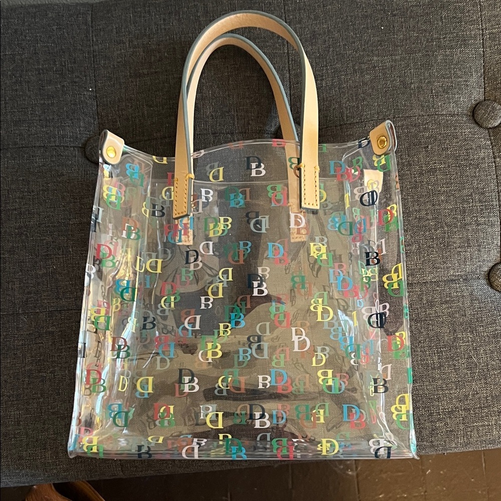 Dooney & Bourke Clear Tote with Multicolor Logo - Picture 4 of 9